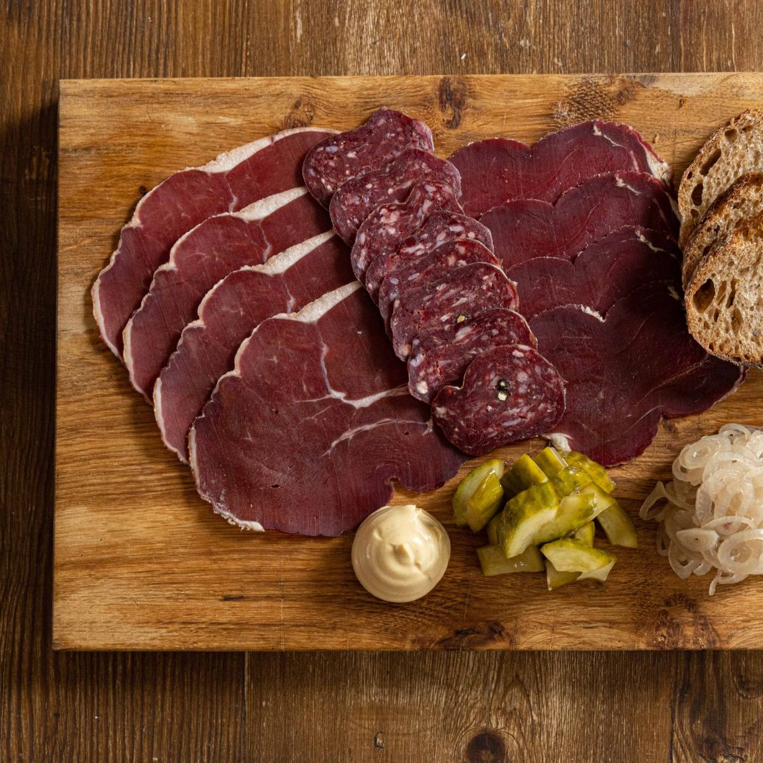 Beal's Farm charcuterie plated in a restaurant